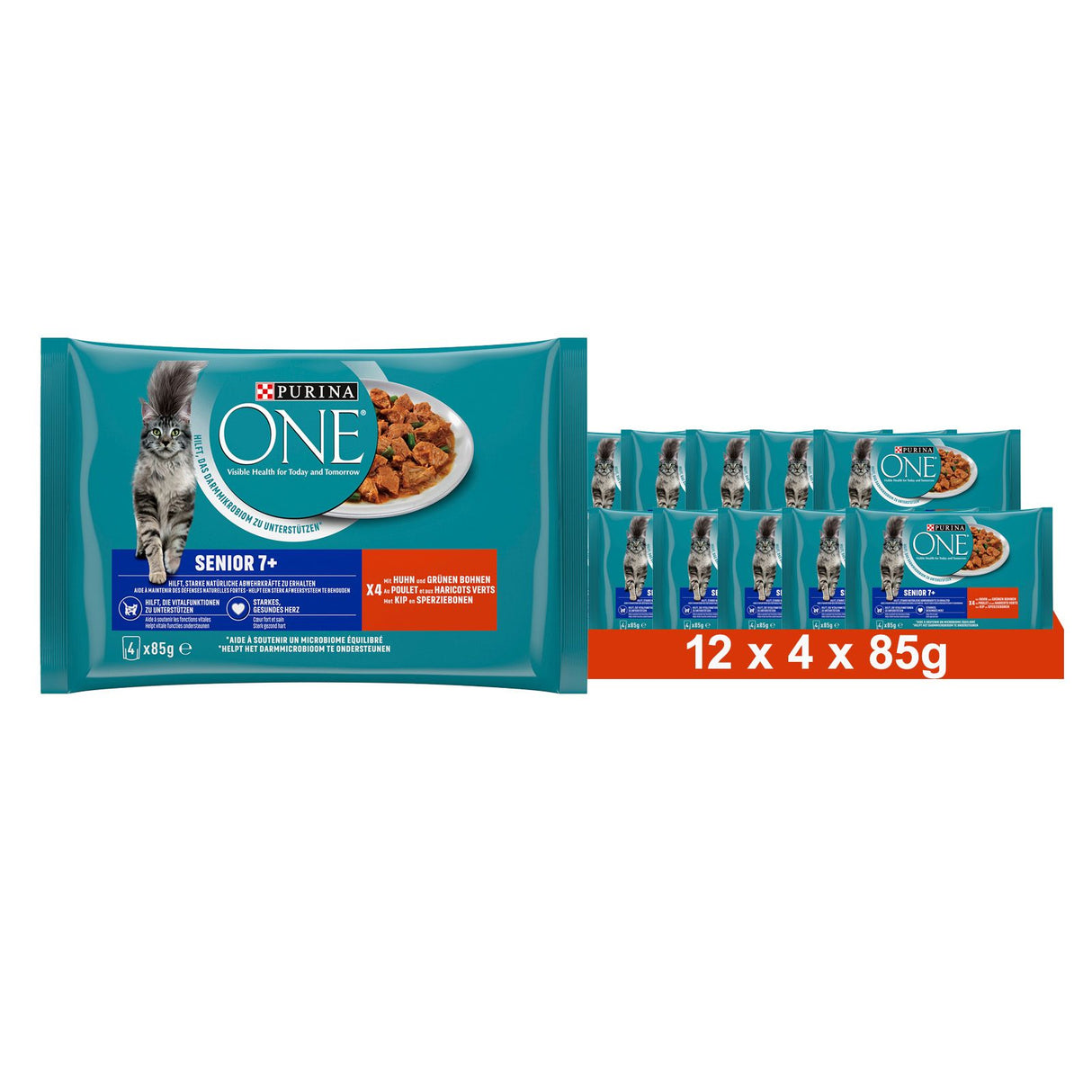 PURINA ONE SENIOR 7+ aliment humide pour chats seniors, au poulet