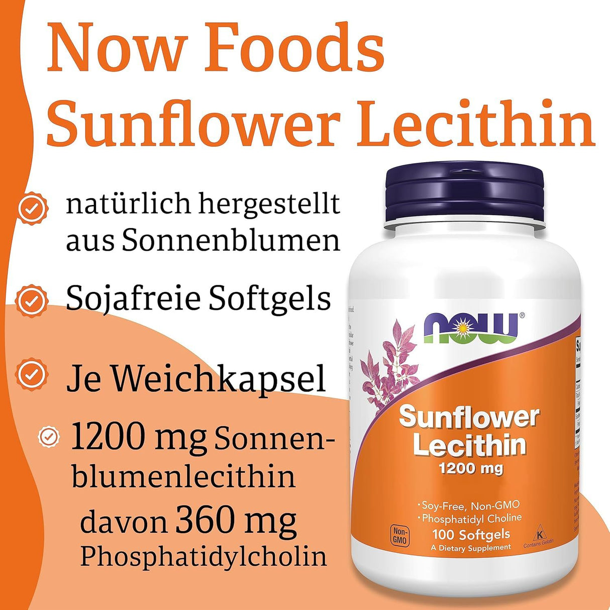 Now Foods Lécithine de tournesol 1 200 mg