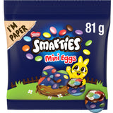 NESTLÉ SMARTIES Mini Eggs, kleine Oster-Schokoladeneier aus Milchschokolade mit cremiger Füllung und bunten SMARTIES Mini Schokolinsen