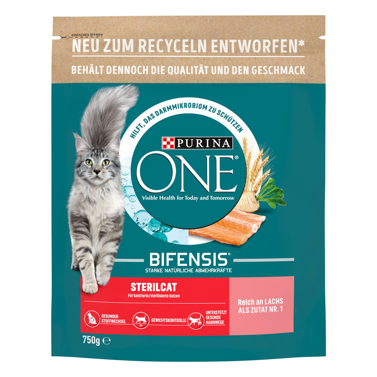 PURINA ONE BIFENSIS STERILCAT aliment sec pour chats stérilisés, riche en saumon