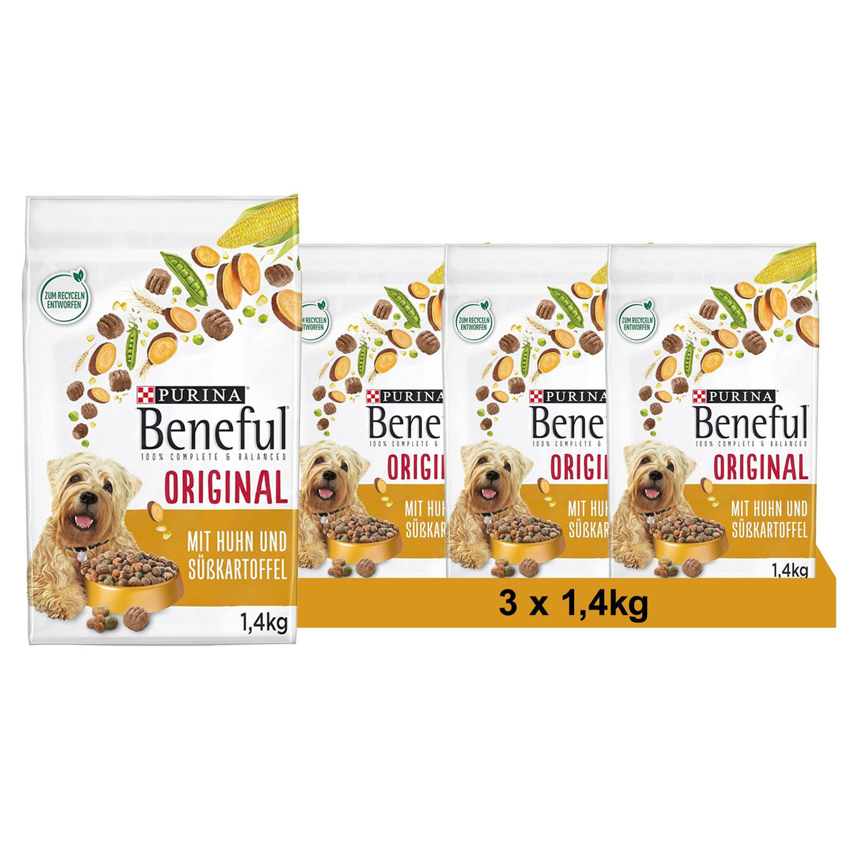 BENEFUL Original au poulet et aux patates douces - Nourriture sèche pour chiens