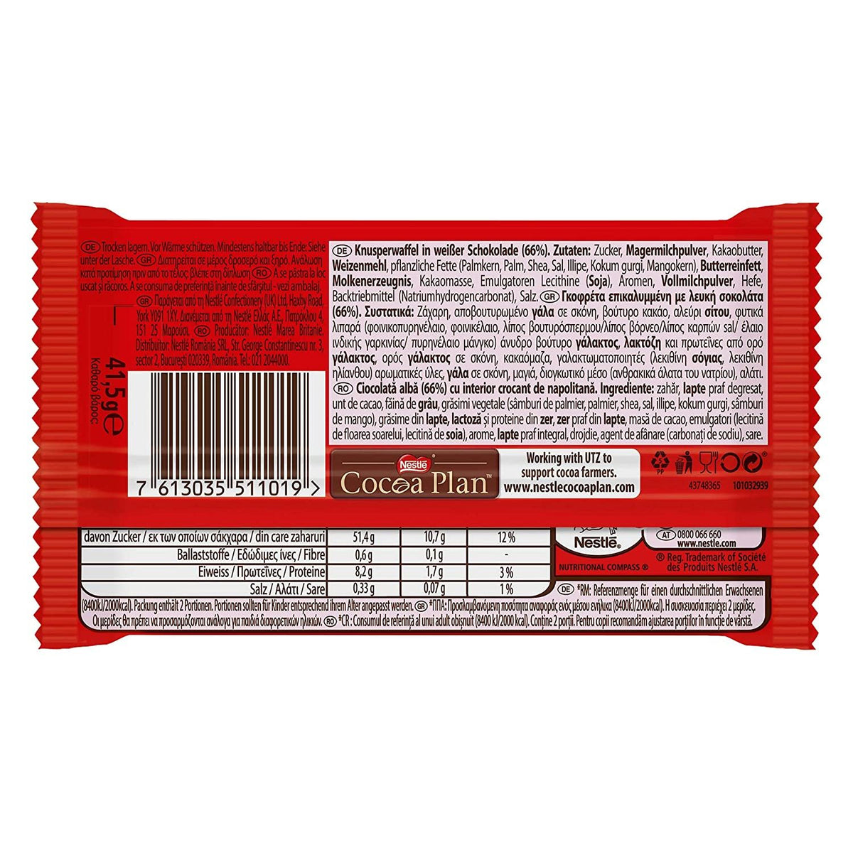 KitKat White Knusper-Riegel mit weißer Schokolade