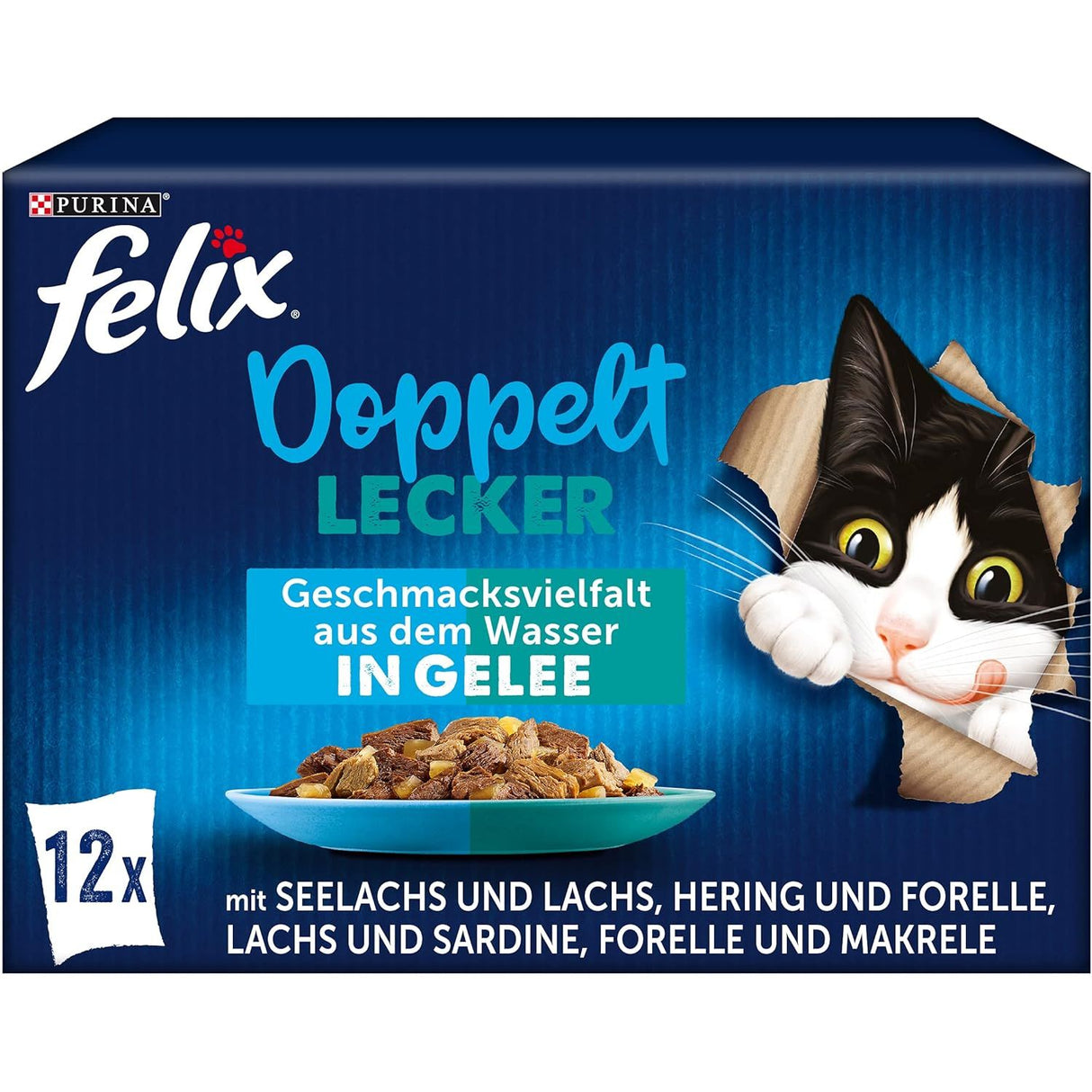 FELIX Doppelt Lecker Geschmacksvielfalt aus dem Wasser Katzennassfutter