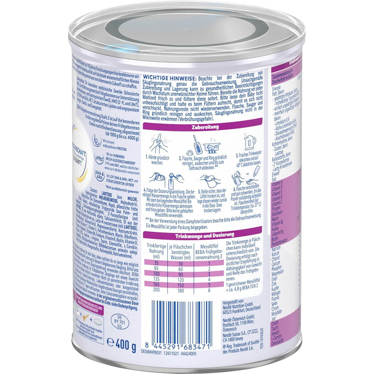 BEBA Frühgeborenennahrung Stufe 2