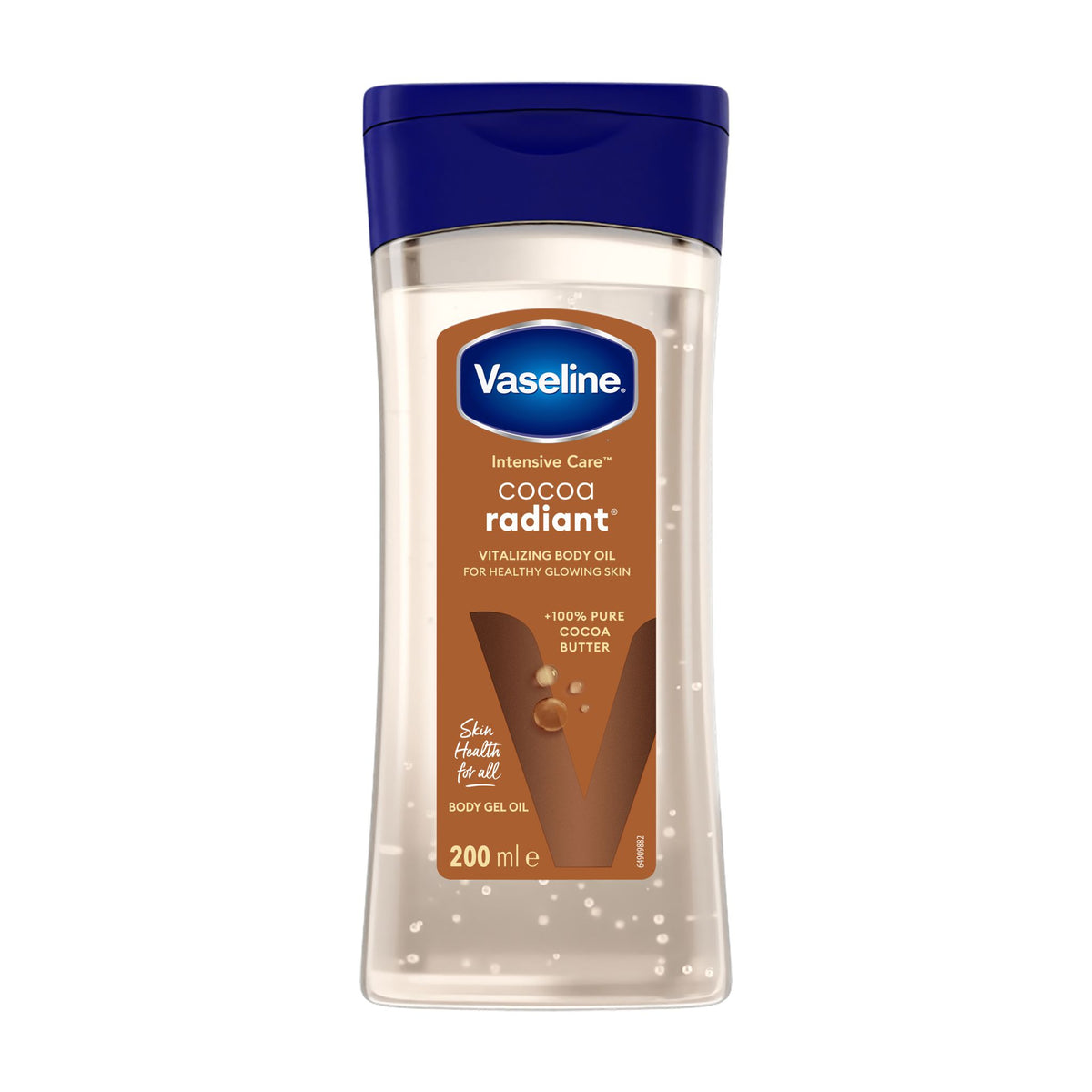 Vaseline Intensive Care Cocoa Radiant pour une peau éclatante, huile corporelle au beurre de cacao pur + huiles régénérantes,