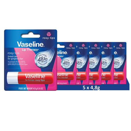 Vaseline Lip Therapy Rosy, Getönter Lippenbalsam, Lippenstift mit Mandel und Rosenöl