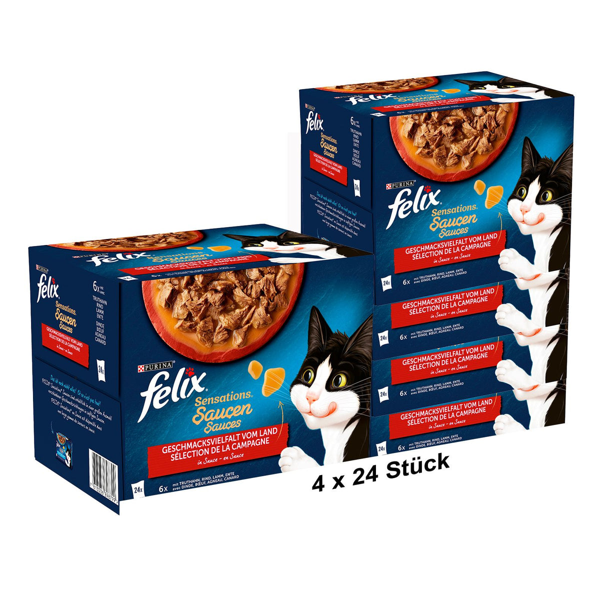 FELIX Sensations Saucen Katzenfutter nass, Sorten-Mix