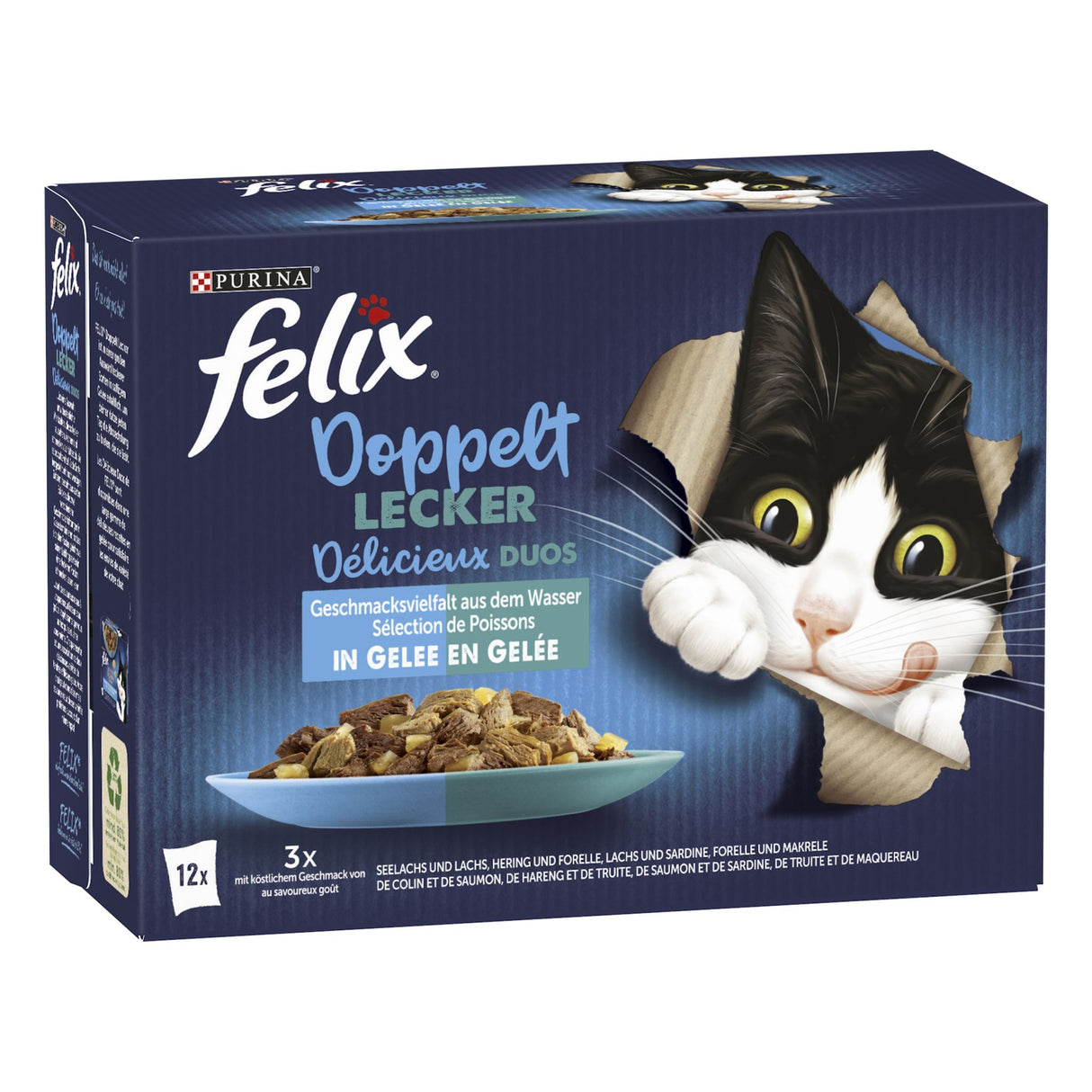 FELIX Doppelt Lecker Geschmacksvielfalt aus dem Wasser Katzennassfutter