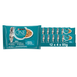 PURINA ONE Adult Katzenfutter nass, zarte Stückchen in Sauce mit Fisch
