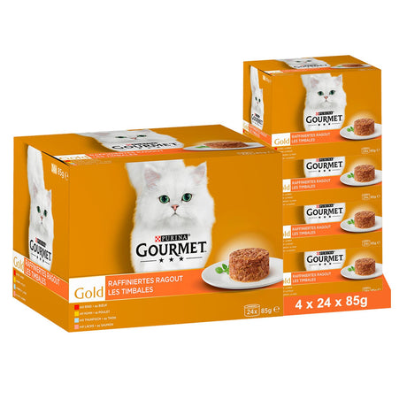 GOURMET Gold Raffiniertes Ragout Katzenfutter nass Fleischvariation