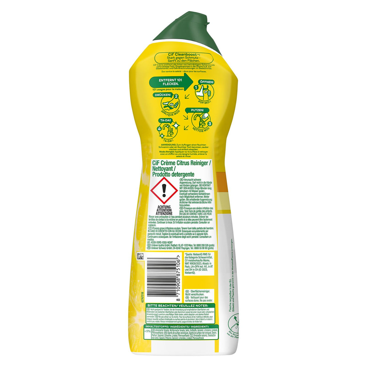 Cif Crème Citrus, Lait à récurer Citrus Nettoyant