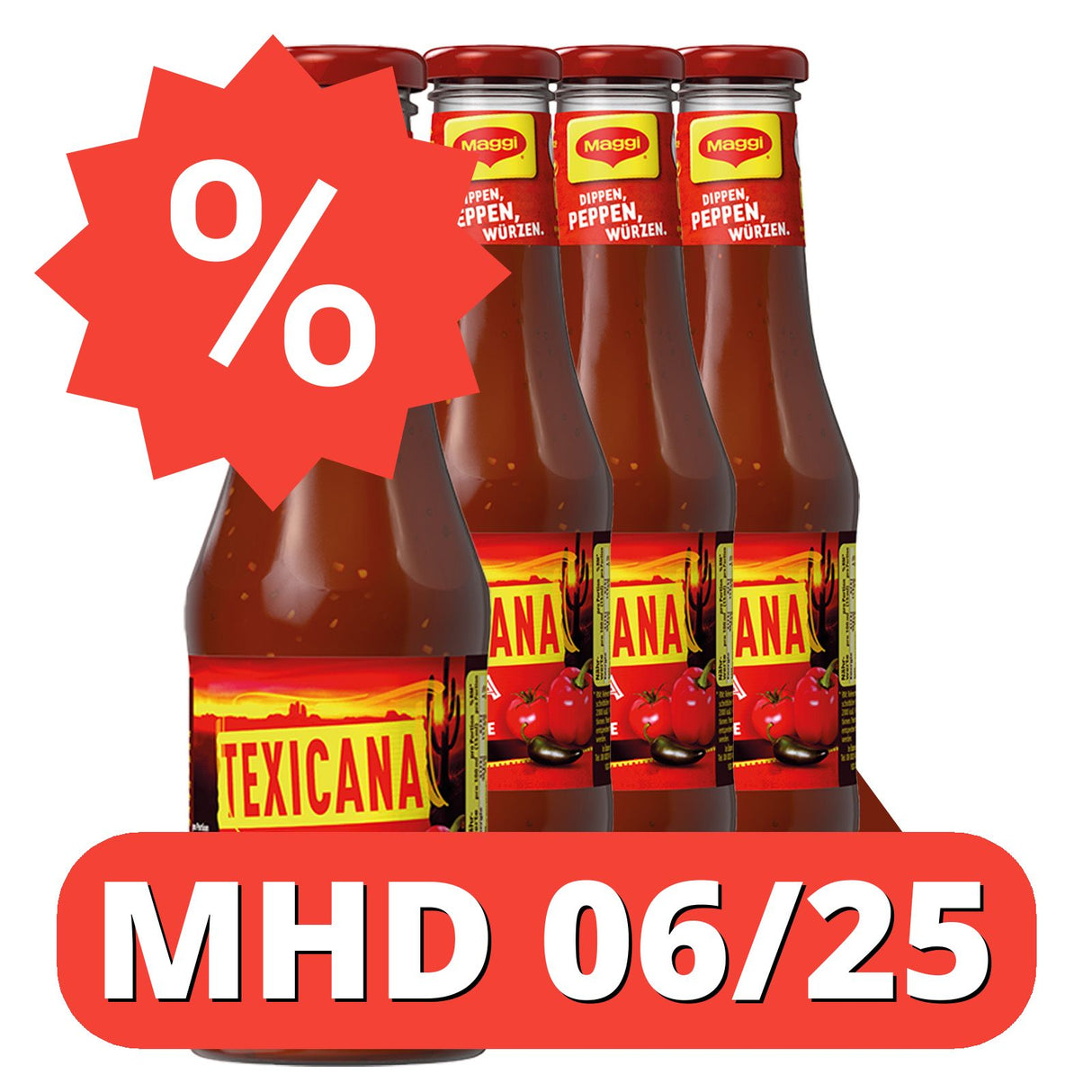 MAGGI Texicana Salsa | Tomaten-Chilli-Soße als Dip und Würzsauce | [MHD 06/25]