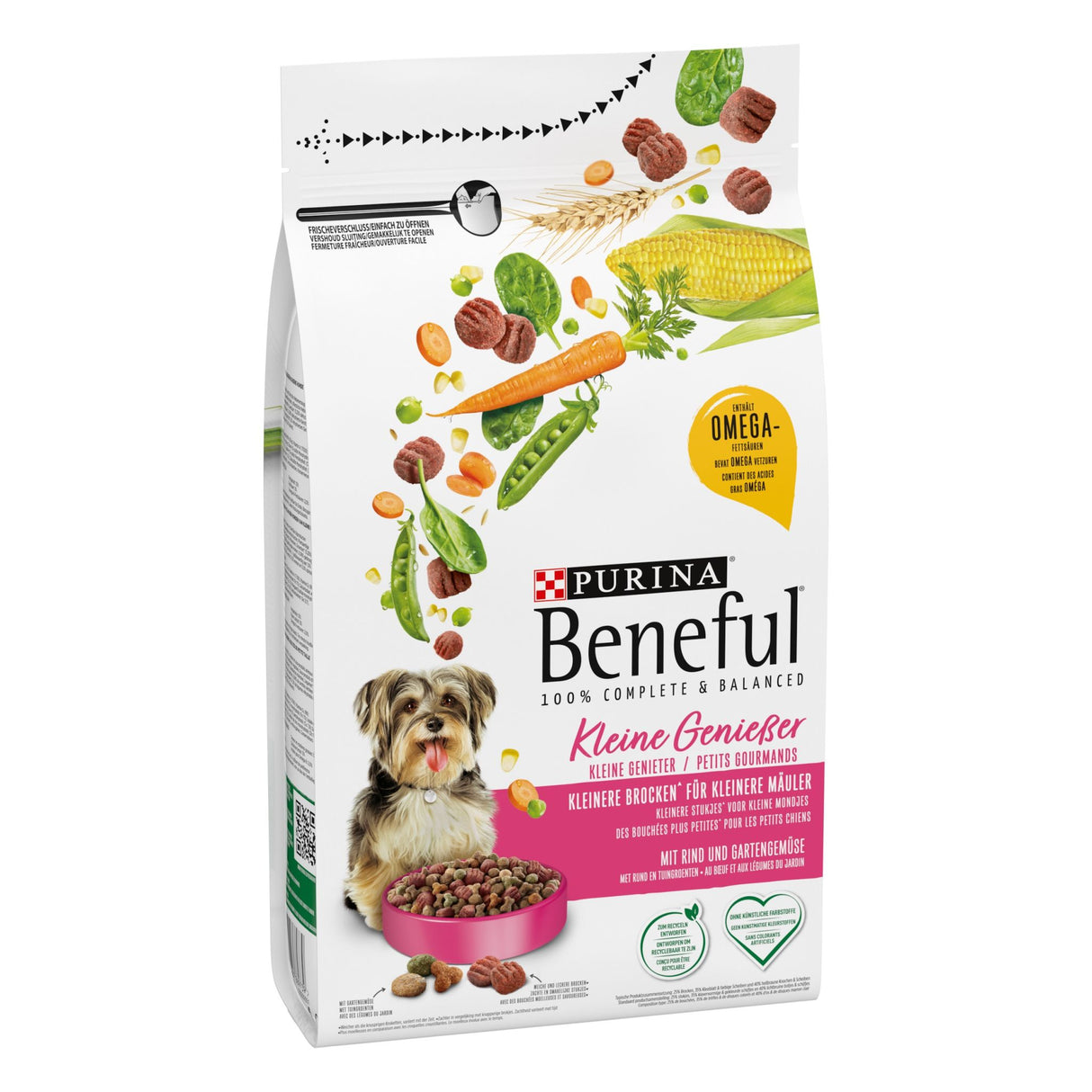 BENEFUL Kleine Genießer Hundetrockenfutter mit Rind und Gemüse, 1er Pack (1 x 1400g) [MHD 08/25]
