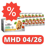 GOURMET Nature's Creation Naturbelassenes Katzennassfutter in Gelee, Huhn & Truthahn Mix, 4er Pack à 85g Dose [MHD 04/26]