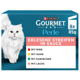 GOURMET Perle Erlesene Streifen Katzenfutter nass, Sorten-Mix 1er Pack [MHD 04/26]