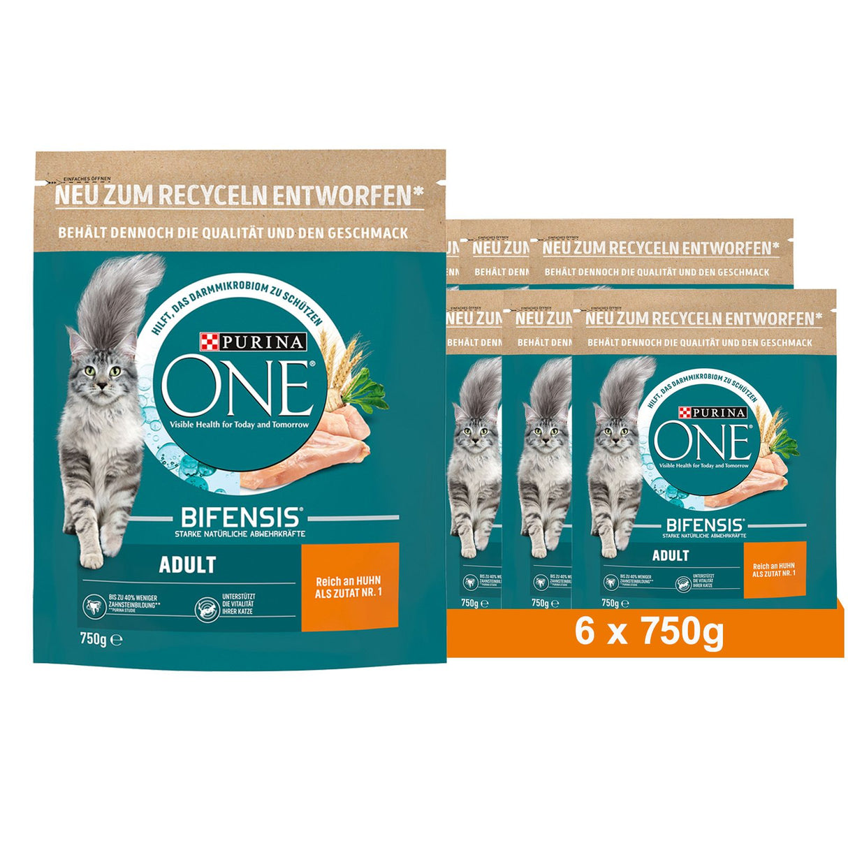 PURINA ONE BIFENSIS Adult Katzenfutter trocken, reich an Huhn