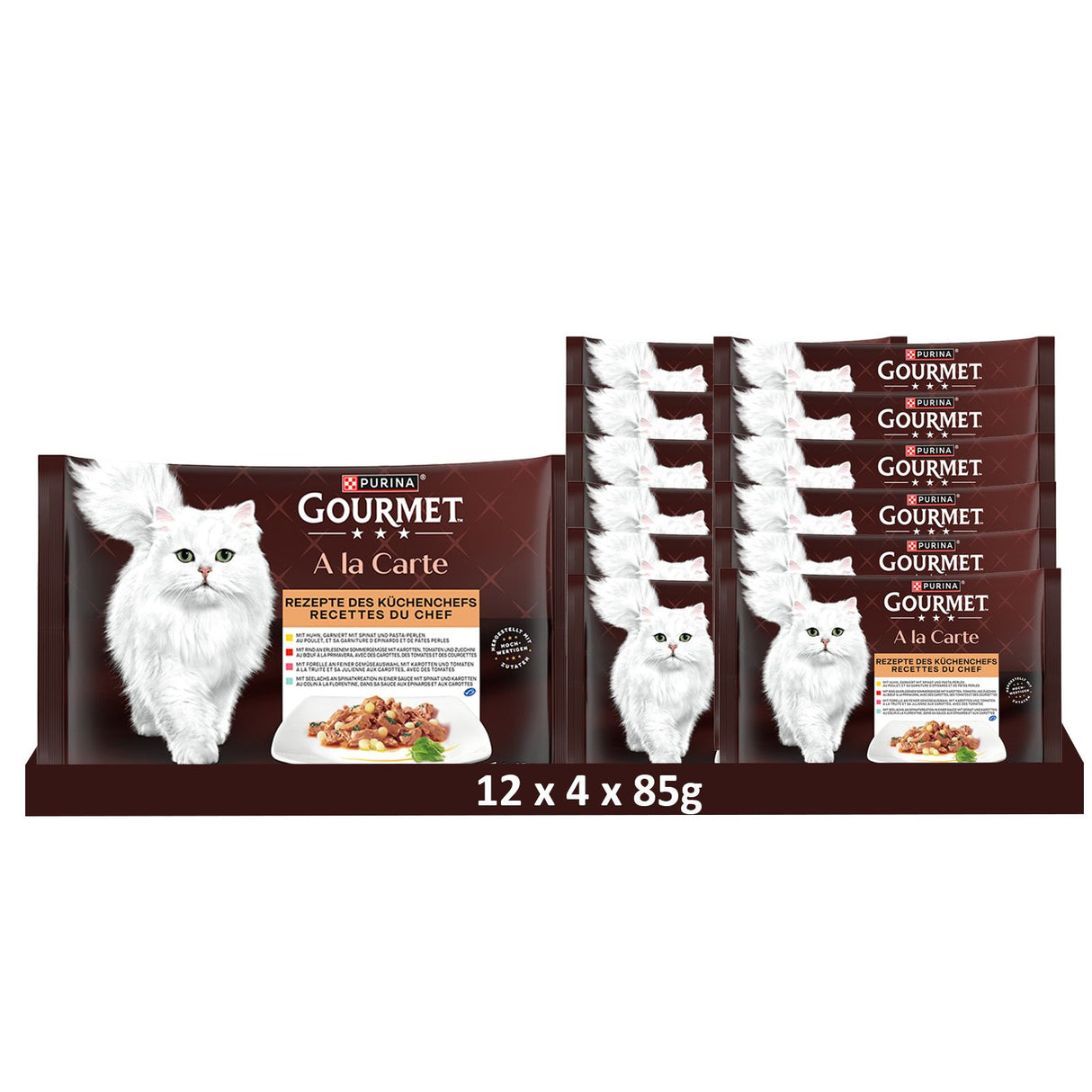 Gourmet A la Carte mit Huhn, Rind, Forelle und Seelachs