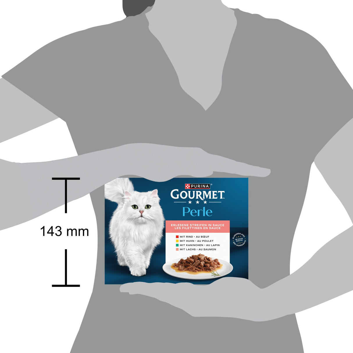 GOURMET Perle Erlesene Streifen Katzenfutter nass, Sorten-Mix 1er Pack [MHD 04/26]