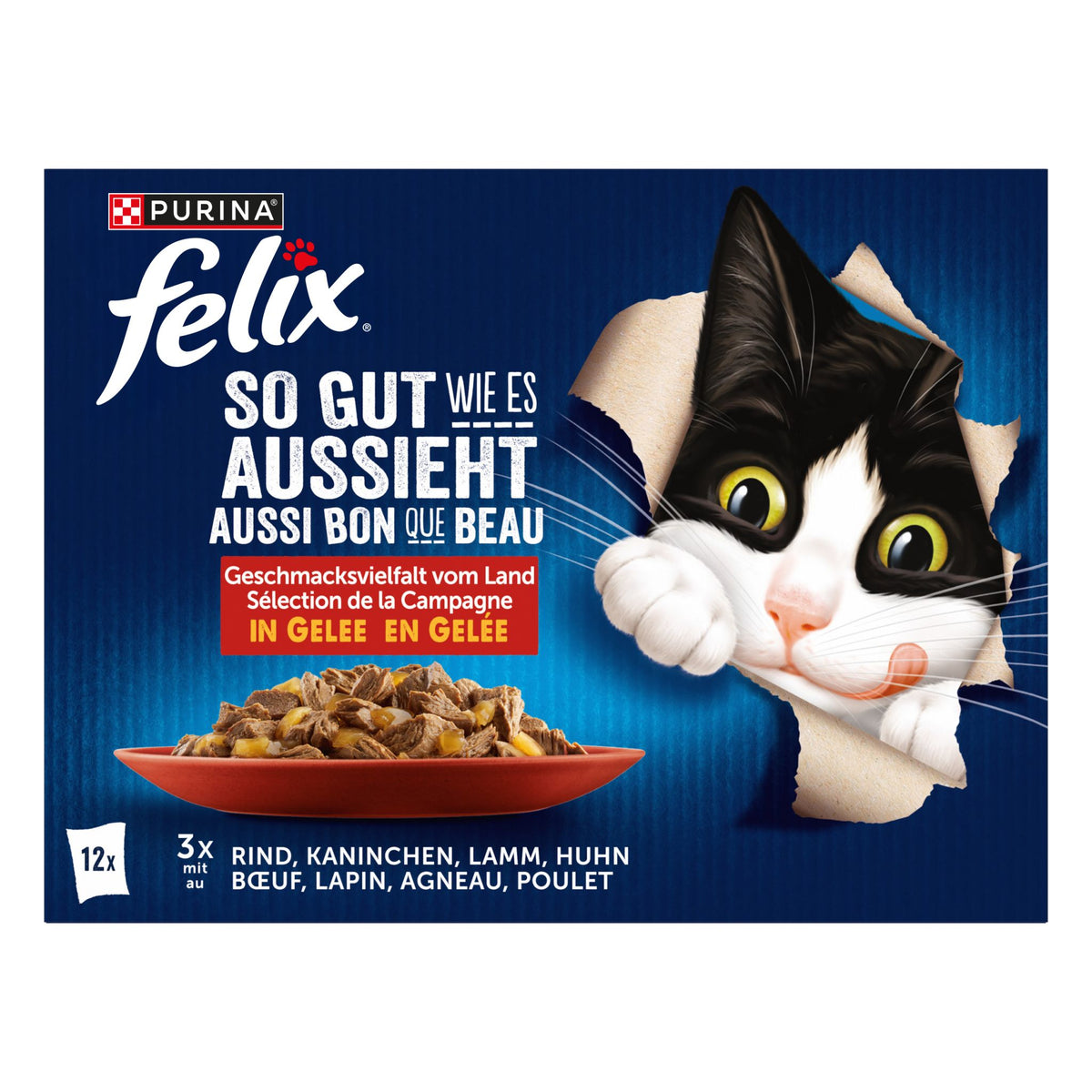 FELIX Si bon qu'il en a l'air 12-Pack Nourriture pour chats humide en gelée, mélange de variétés