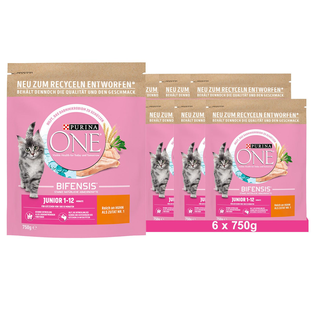 PURINA ONE BIFENSIS JUNIOR 1-12 Katzenfutter Kitten trocken, reich an Huhn