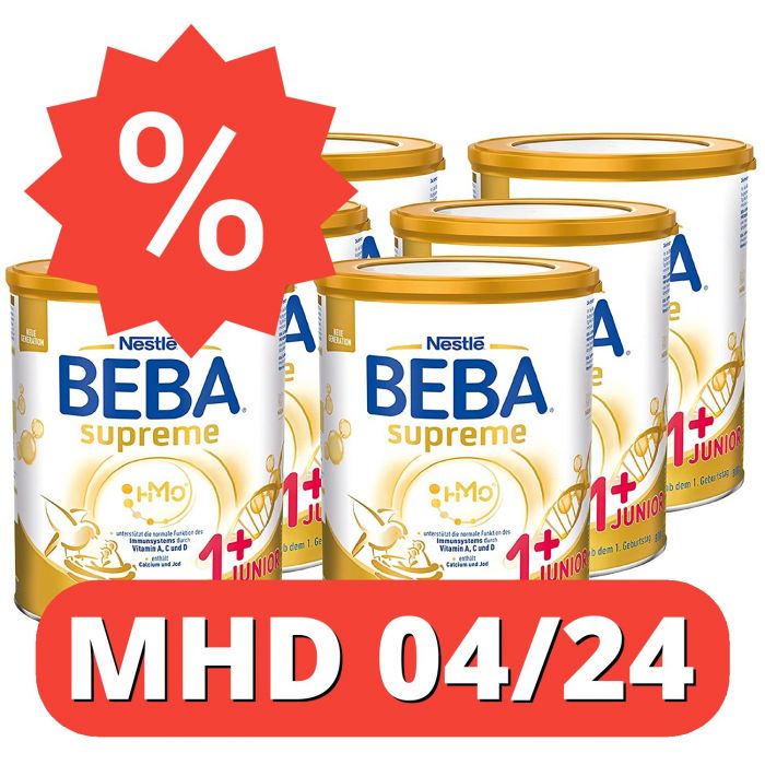 Nestlé BEBA Supreme Junior 1+  Kindermilch (6 x 800g) [MHD 04/24]