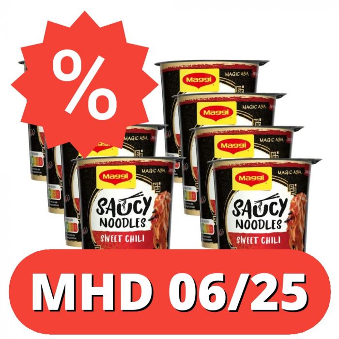 MAGGI MAGIC ASIA Saucy Noodles Sweet Chili (8 x 75g) [MHD 06/25]