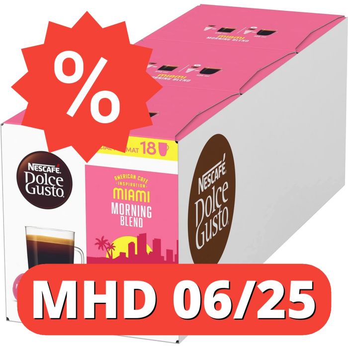 NESCAFÉ Dolce Gusto Miami Morning Blend (3er Pack (3 x 18 Kapseln)) [MHD 06/25]