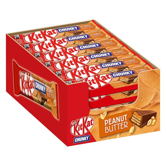 NESTLÉ KitKat Chunky Peanut Butter Knusperwaffel 24er Pack (24 x 42g)