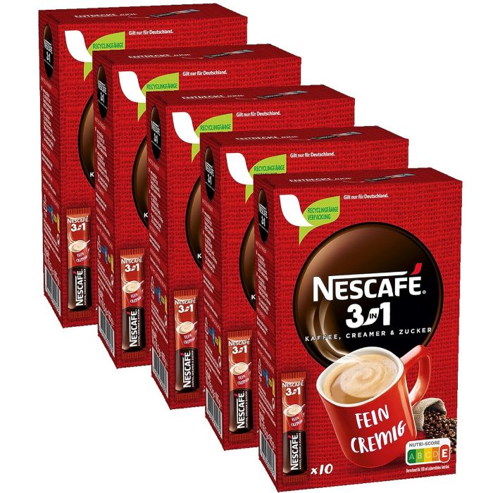 NESCAFÉ 3in1 Sticks löslicher Kaffee (5 x 10 x 16,5g)