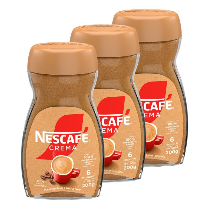 NESCAFÉ CLASSIC Crema, löslicher Bohnenkaffee  (3 x 200g)