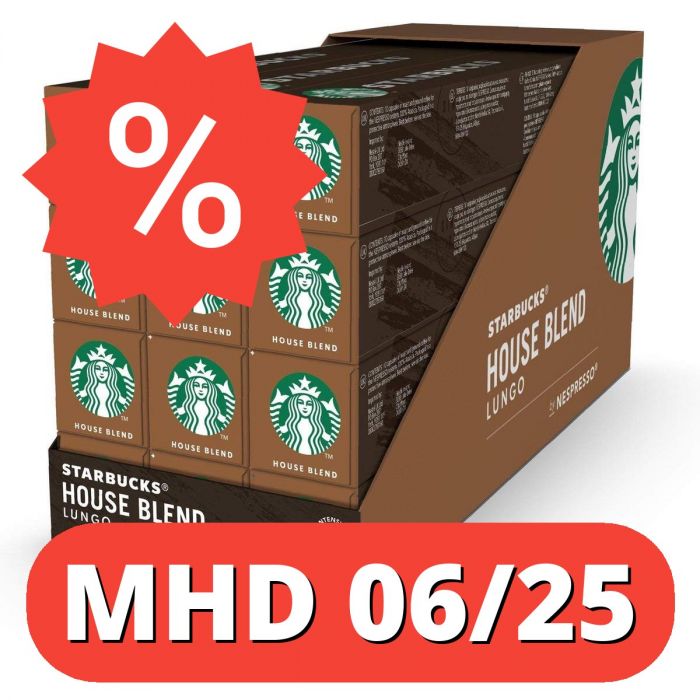 Starbucks House Blend Lungo für Nespresso  (12 x 10 Kapseln) [MHD 06/25]