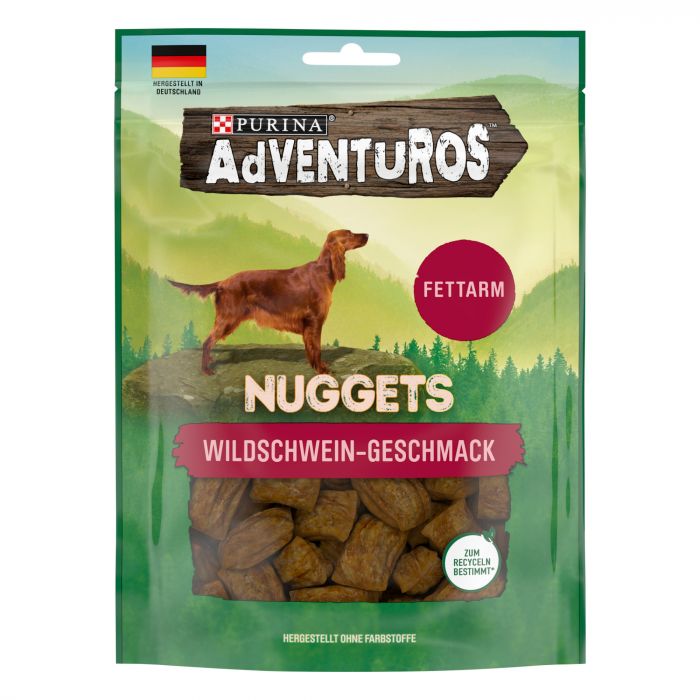 ADVENTuROS Nuggets Hundeleckerli fettarm, mit Wildschweingeschmack 90g Beutel (1er Pack (1 x 90g))