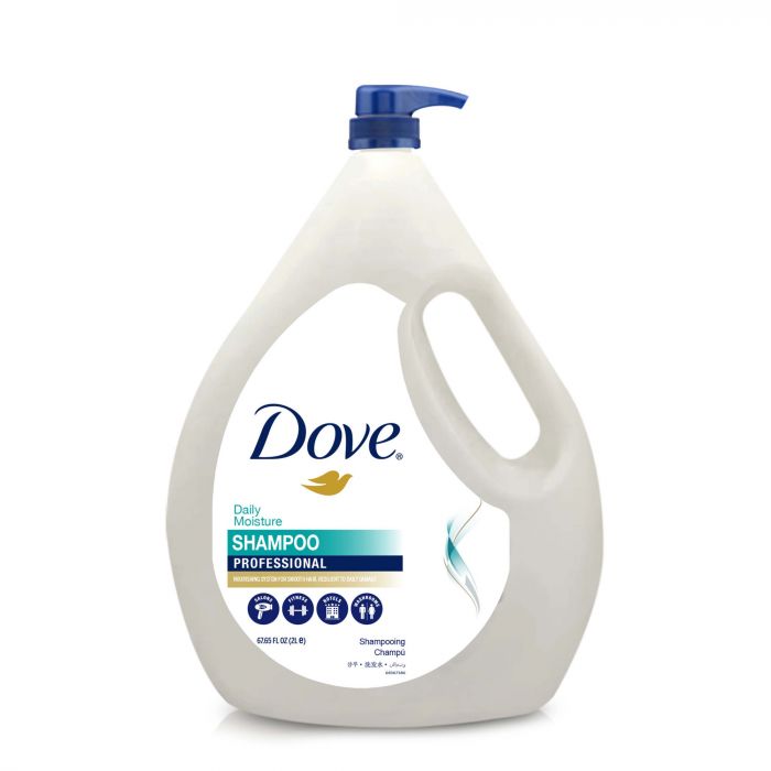 Dove Pro Shampoo | Pflegeshampoo | Spendet Feuchtigkeit und verhilft zu weichem und glattem Haar | Nachfüllpack (1 x 2L)