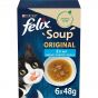 FELIX Soup, Suppe mit zarten Stückchen, Geschmacksvielfalt aus dem Wasser, 6erPack à 48g (8er Pack (8 x 6 x 48g))