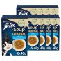 FELIX Soup, Suppe mit zarten Stückchen, Geschmacksvielfalt aus dem Wasser, 6erPack à 48g (8er Pack (8 x 6 x 48g))